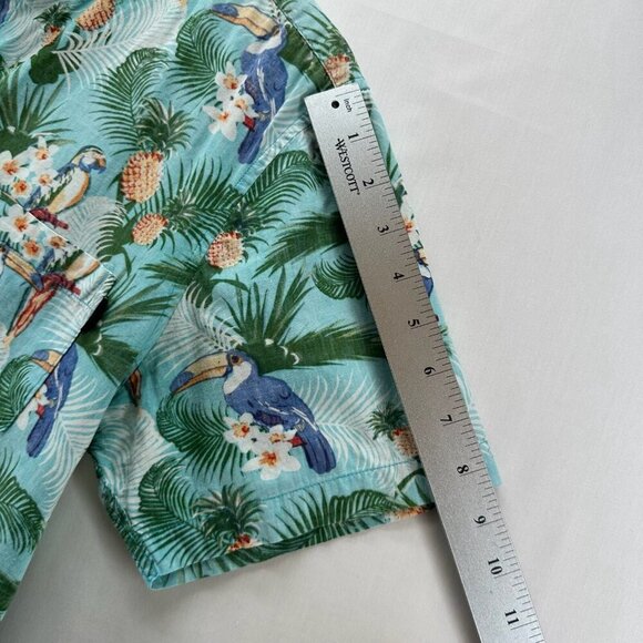 Molokai Surf Co. Shirt Mens Size M Tropical Button Down Camp Cotton Green - Picture 5 of 11